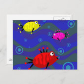 Funky Fish Postkarte (Vorne/Hinten)
