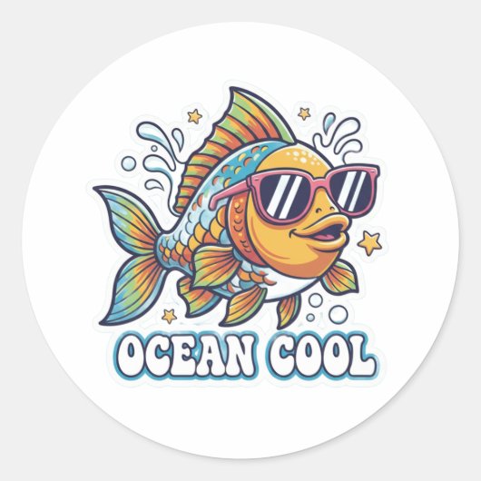 Funky Fish with Sunglasses Sticker (Vorderseite)