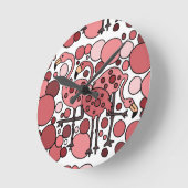 Funky Flamingo Art Runde Wanduhr (Winkel)
