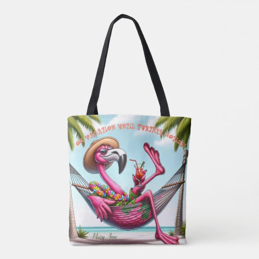 Funky Flamingo Beach Tasche (Rückseite)