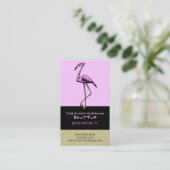 Funky Flamingo Business Cards Visitenkarte (Stehend Vorderseite)