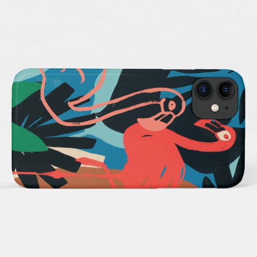 Funky Flamingo Case-Mate iPhone Hülle (Rückseite (Horizontal))