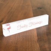 Funky Flamingo Custom Namplate Namensplakette (Seite)