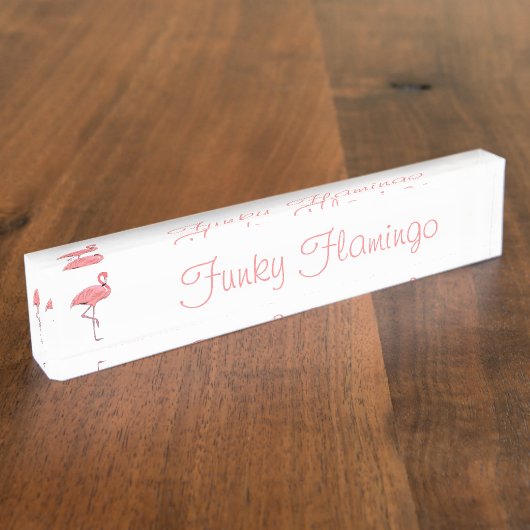 Funky Flamingo Custom Namplate Namensplakette (Seite)