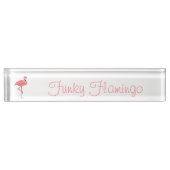 Funky Flamingo Custom Namplate Namensplakette (Vorderseite)