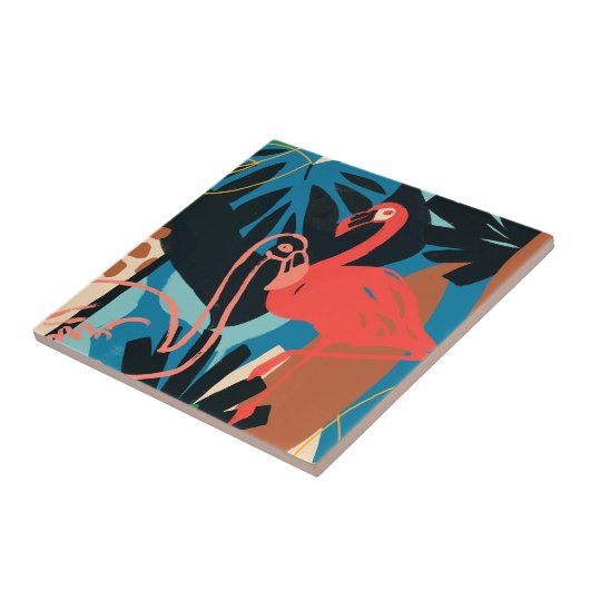 Funky Flamingo Fliese (Seite)