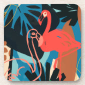 Funky Flamingo Getränkeuntersetzer (Vorderseite)