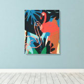 Funky Flamingo Leinwanddruck (Insitu (Holzboden))