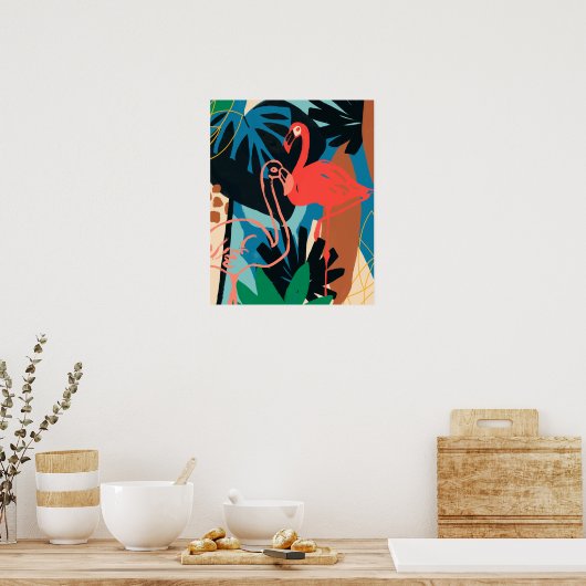 Funky Flamingo Poster (Küche)