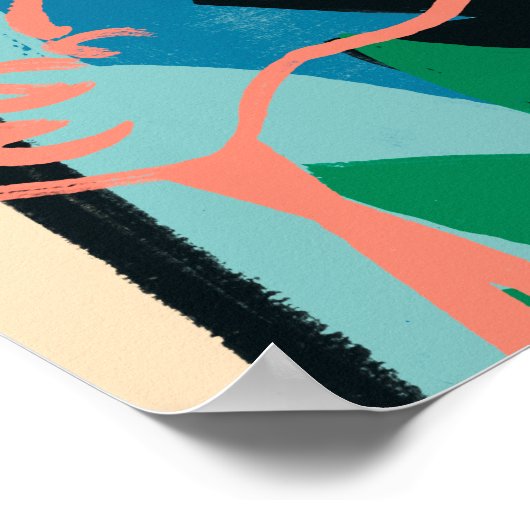 Funky Flamingo Poster (Ecke)