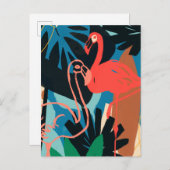 Funky Flamingo Postkarte (Vorne/Hinten)