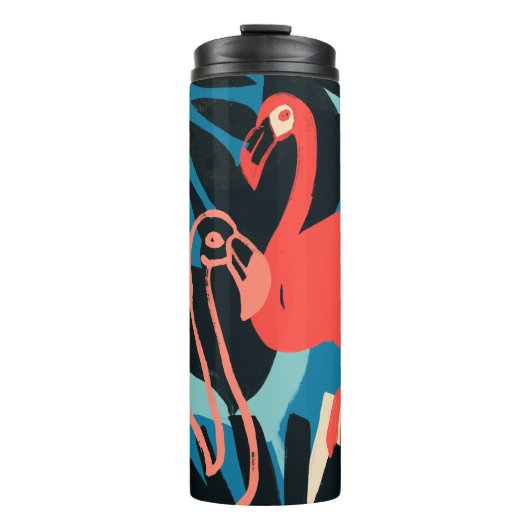 Funky Flamingo Thermosbecher (Vorderseite)