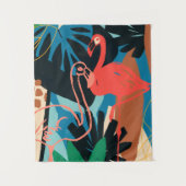 Funky Flamingo Wandteppich (Vorderseite)