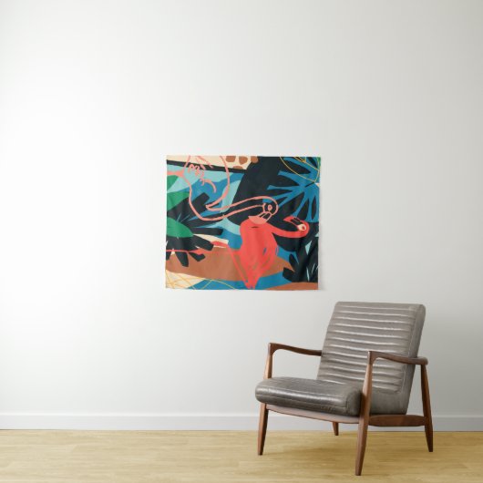 Funky Flamingo Wandteppich (Beispiel (Horizontal))