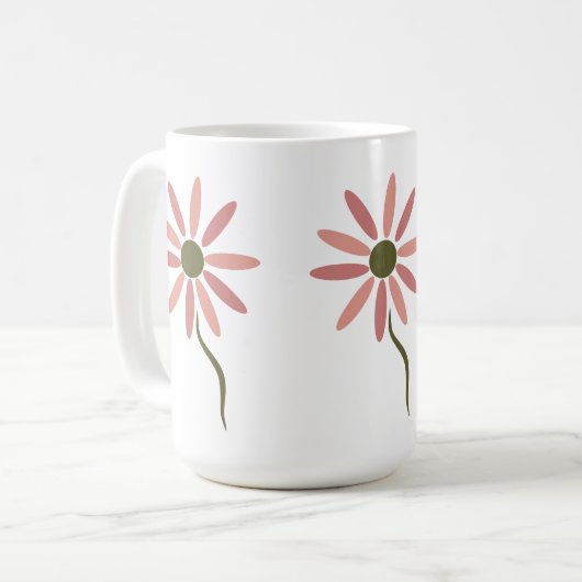 Funky Flora - Design für abstrakte Blume Kaffeetasse (Vorderseite Links)
