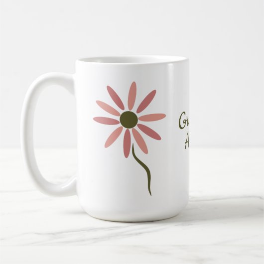 Funky Flora - stilisierte abstrakte Blume Aktualis Kaffeetasse (Links)