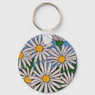 Funky Floral Daisy Key Chain Schlüsselanhänger
