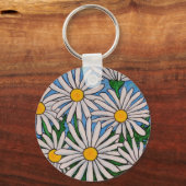 Funky Floral Daisy Key Chain Schlüsselanhänger (Vorderseite)