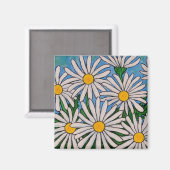 Funky Floral Daisy Magnet (Vorderseite/Rückseite)