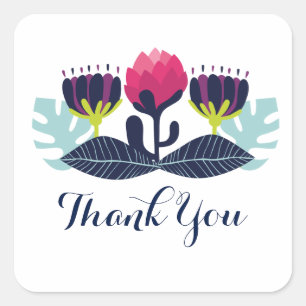 Funky Floral Danke Stickers
