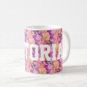 Funky Floral Individuelle Name Kaffeetasse (VorderseiteRechts)