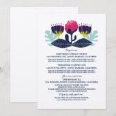 Funky Floral Information Card Einladung (Vorne/Hinten)