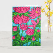 Funky Floral - Lotus Greeting Card Karte (Gelbe Blume)