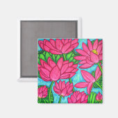 Funky Floral - Lotus Magnet (Vorderseite/Rückseite)