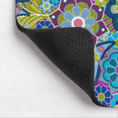 Funky Floral Pattern in trendigen Farben Mousepad (Ecke)
