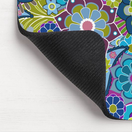 Funky Floral Pattern in trendigen Farben Mousepad (Ecke)