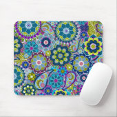 Funky Floral Pattern in trendigen Farben Mousepad (Mit Mouse)