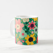 Funky Floral Pattern Kaffeetasse (Vorderseite Links)