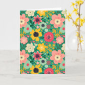 Funky Floral Pattern Karte (Gelbe Blume)