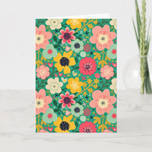 Funky Floral Pattern Karte