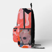 Funky Floral Pink und Orange Bedruckter Rucksack (Rechts)