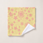 Funky Floral Retro Pattern Badetuch Set (Waschlappen)