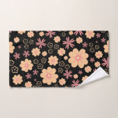 Funky Floral Retro Pattern Badetuch Set (Handtuch)