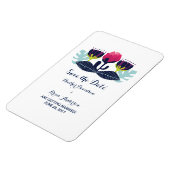 Funky Floral Save the Date Flexi Magnet (Linke Seite)