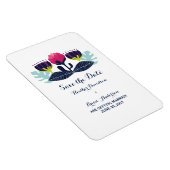 Funky Floral Save the Date Flexi Magnet (Rechte Seite)