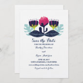 Funky Floral Save the Date laden (Vorne/Hinten)