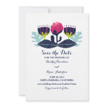 Funky Floral Save the Date laden