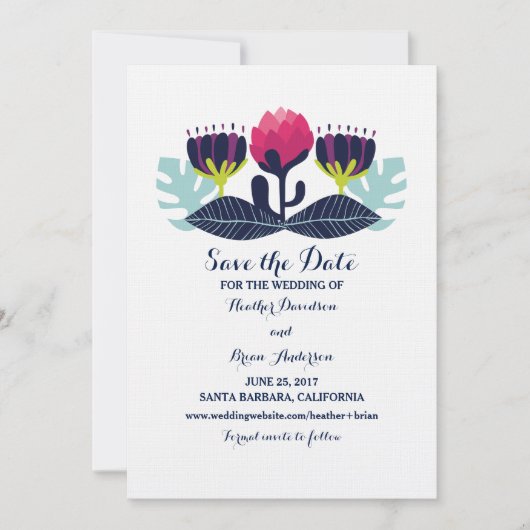 Funky Floral Save the Date laden (Vorderseite)