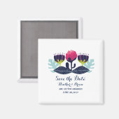 Funky Floral Save the Date Magnet (Vorderseite/Rückseite)
