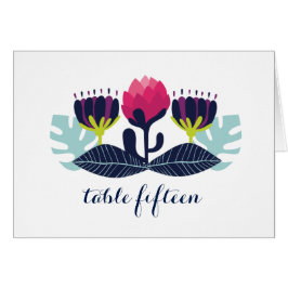 Funky Floral Tischnummer Card