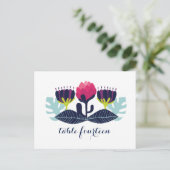 Funky Floral Tischnummer Postcard (Stehend Vorderseite)