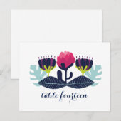 Funky Floral Tischnummer Postcard (Vorne/Hinten)