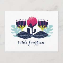 Funky Floral Tischnummer Postcard