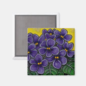 Funky Floral Violet Magnet (Vorderseite/Rückseite)
