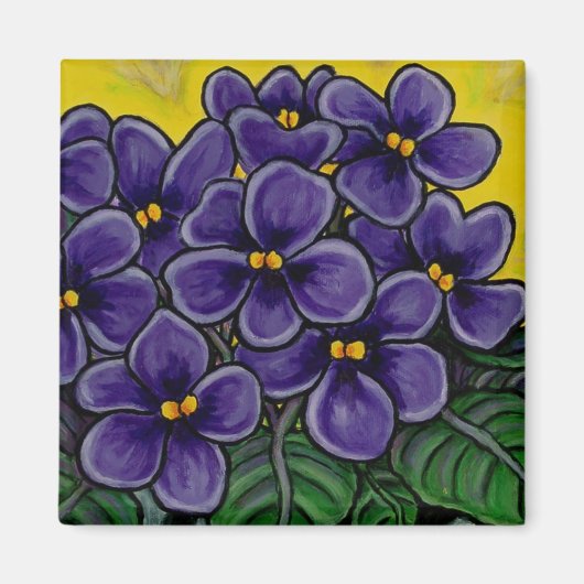Funky Floral Violet Magnet (Vorne)