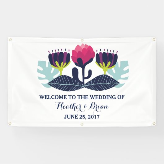 Funky Floral Wedding Banner (Horizontal)